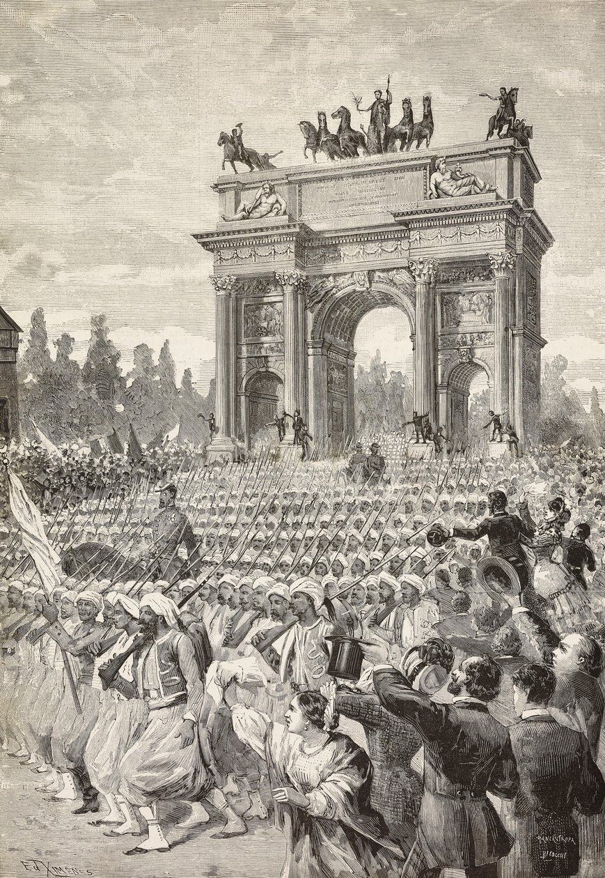 Allied Troops Entering Milan Through the Peace Arch, June 7 by Italian School