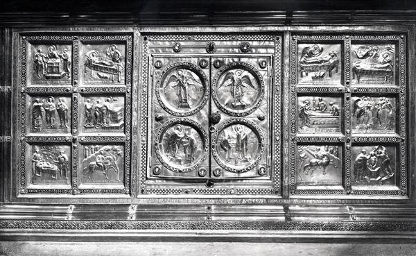 Back of the Wulvinius Altar, presented by Angilberto II in 835 by Italian School