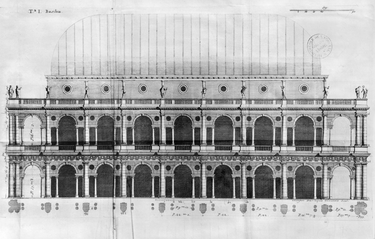 Basilica Palladiana at Vicenza, designed by Andrea Palladio by Italian School