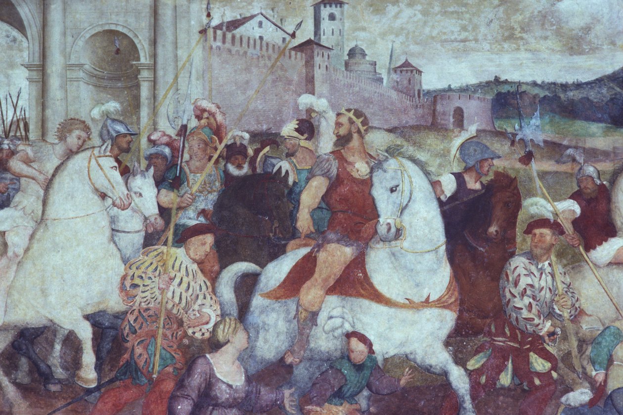 Battle Scene Outside the City Walls, c.1460s by Italian School