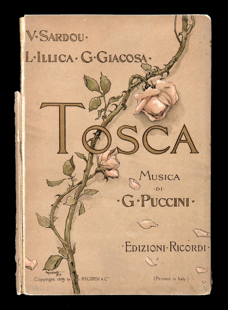 Cover, Libretto of Tosca by Giacomo Puccini, Edition Ricordi, Italy by Italian School