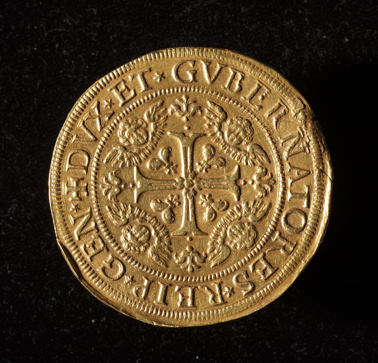 Currency of the Republic of Genoa: 12.5 gold doppie coin. Diam. 61 mm. 1656. Front. Genoa Musei di Strada Nuova by Italian School