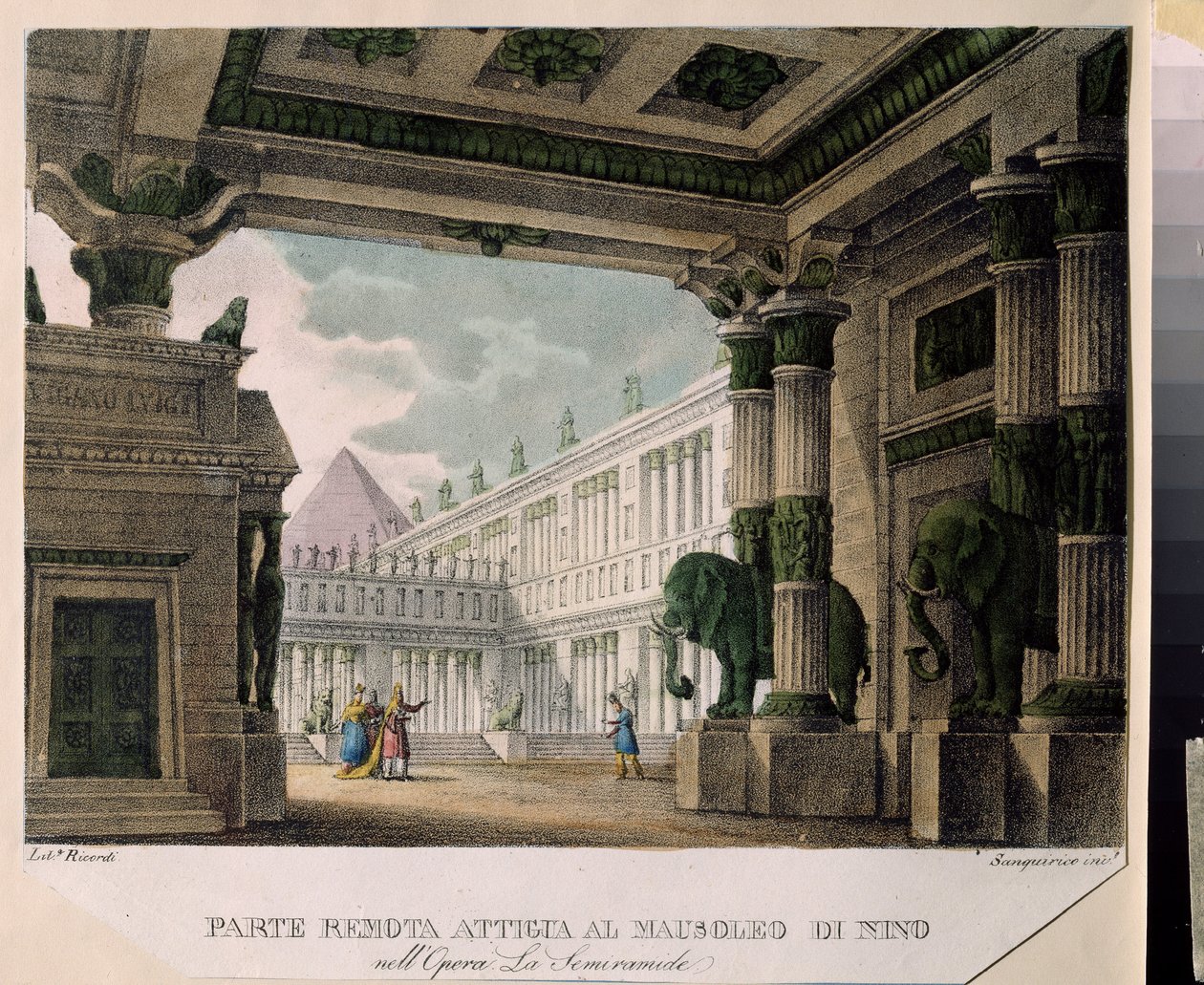 Stage Design for the Opera La Semiramide by Ch. Gluck by Italian School