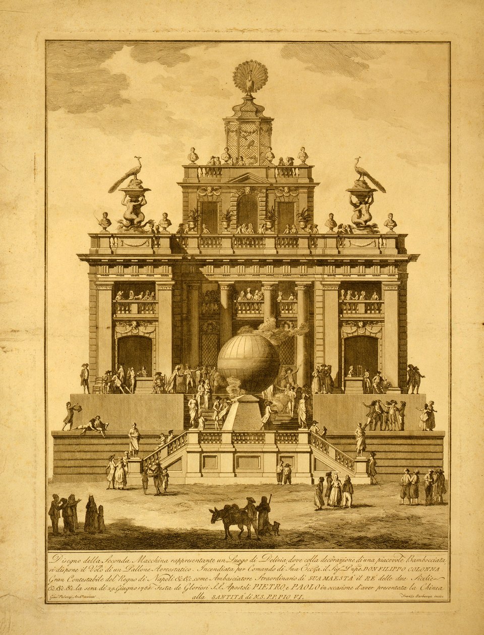 Device for Creating Firework Displays and a Hot Air Balloon by Italian School