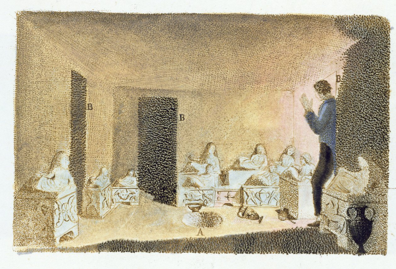 Discovery of Etruscan Tombs, illustration from Monumenti Etruschi by Francesco Inghirami, published at Fiesole, 1825 by Italian School