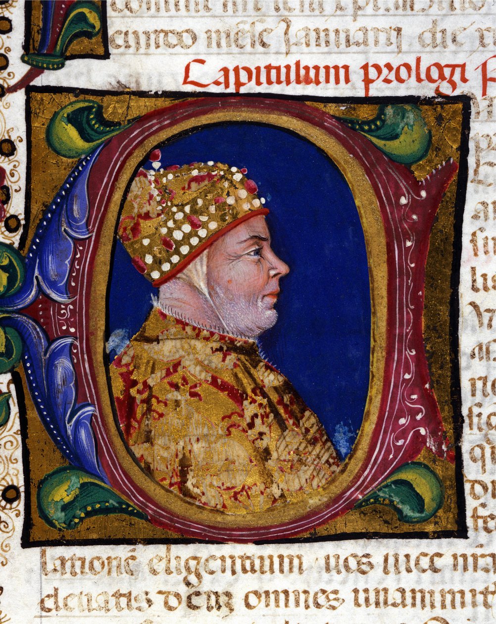 Doge Antonio Venier, illuminated portrait of 1382 by Italian School