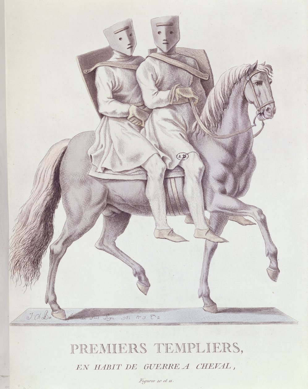 Early Mounted Knights Templar in Battle Dress by Italian School