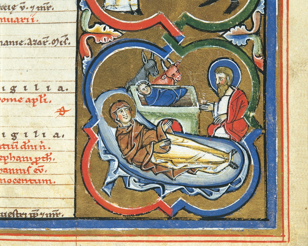 Elizabethan calendar, December, Nativity by Italian School