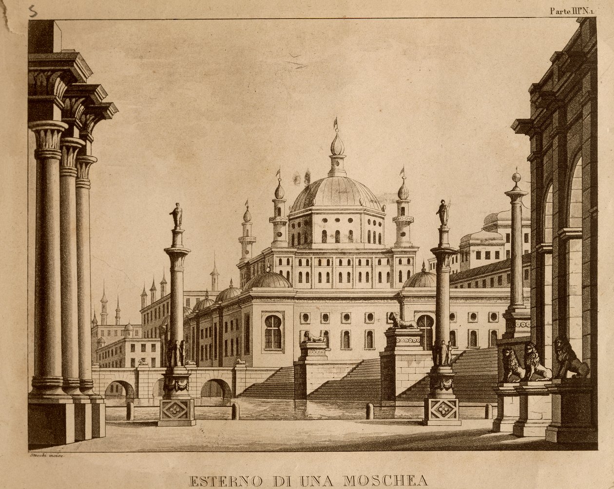 Exterior of a Mosque, set design for 