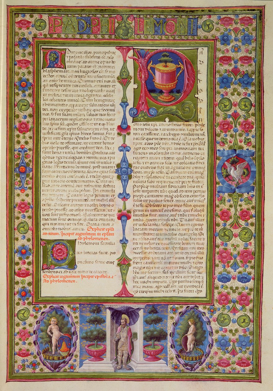 Letter from St. Paul to Philemon, from the Borso d