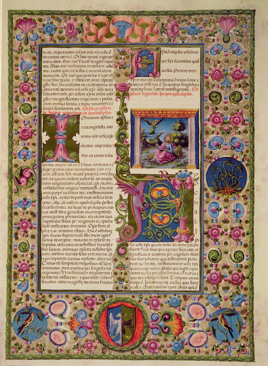 Opening to the Book of the Apocalypse, from the Borso d