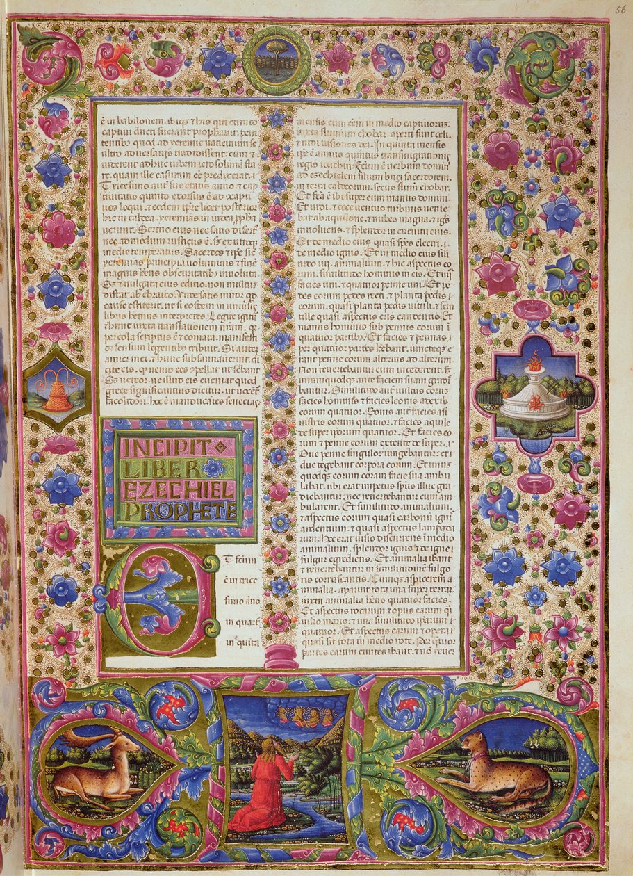 Opening to the Book of Ezekiel, from the Borso d