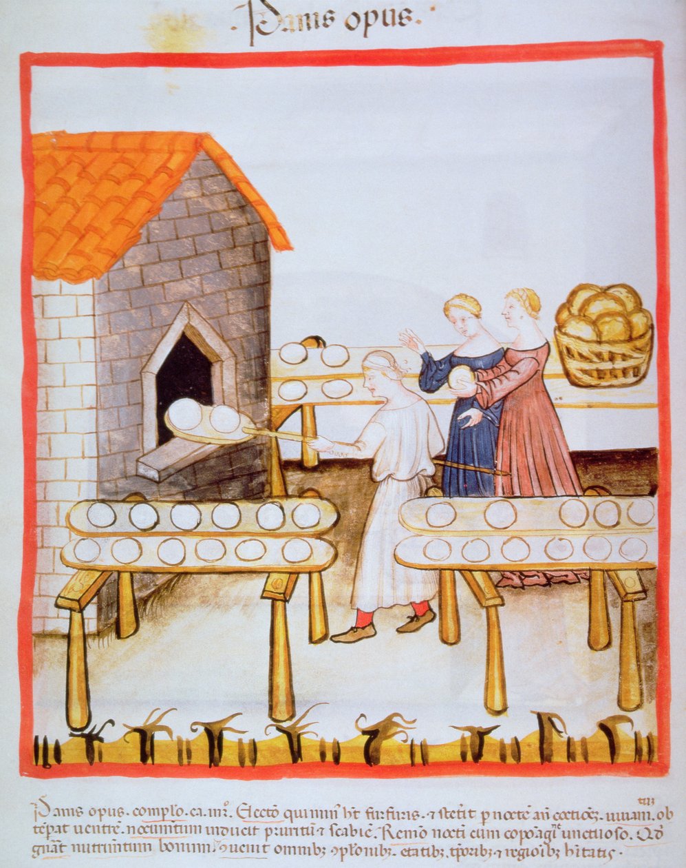 Baking Brown Bread (illustration from Tacuinum Sanitatis) by Italian School