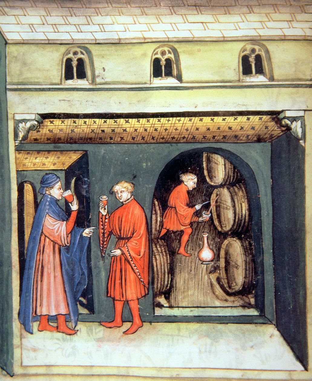 Aged Fruit Wine (illustration from Tacuinum Sanitatis Codex Vindobonensis) by Italian School