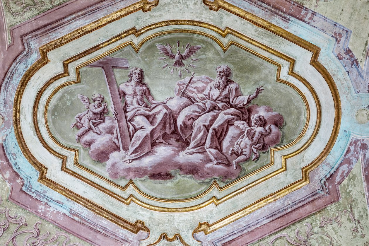 Frescoed vault of the rear apse crypt of the cathedral by Italian School