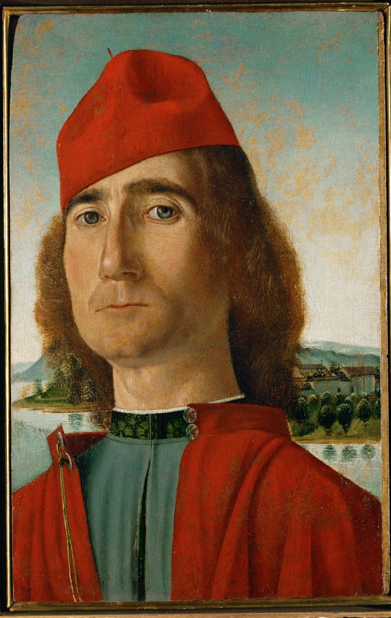 Gentleman with Red Beret by Italian School