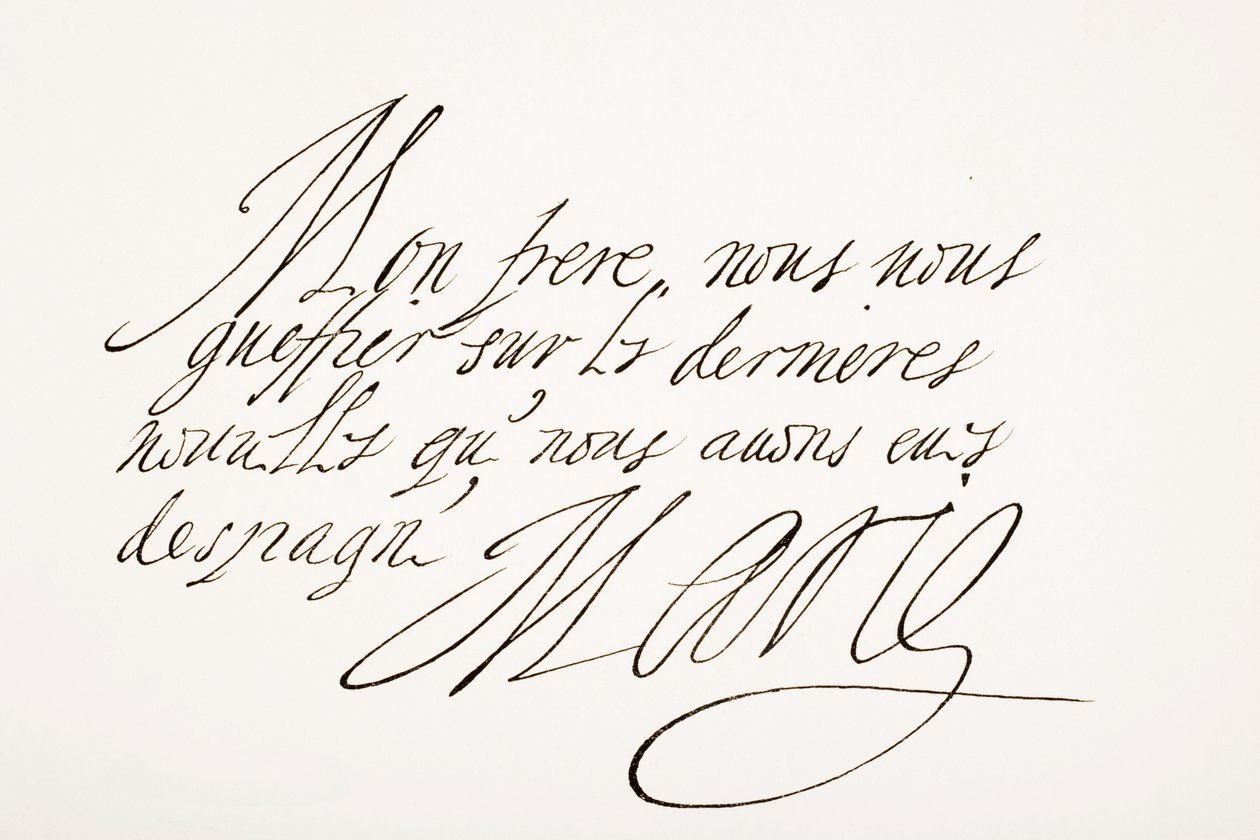 Handwriting and signature of Marie de Medici by Italian School