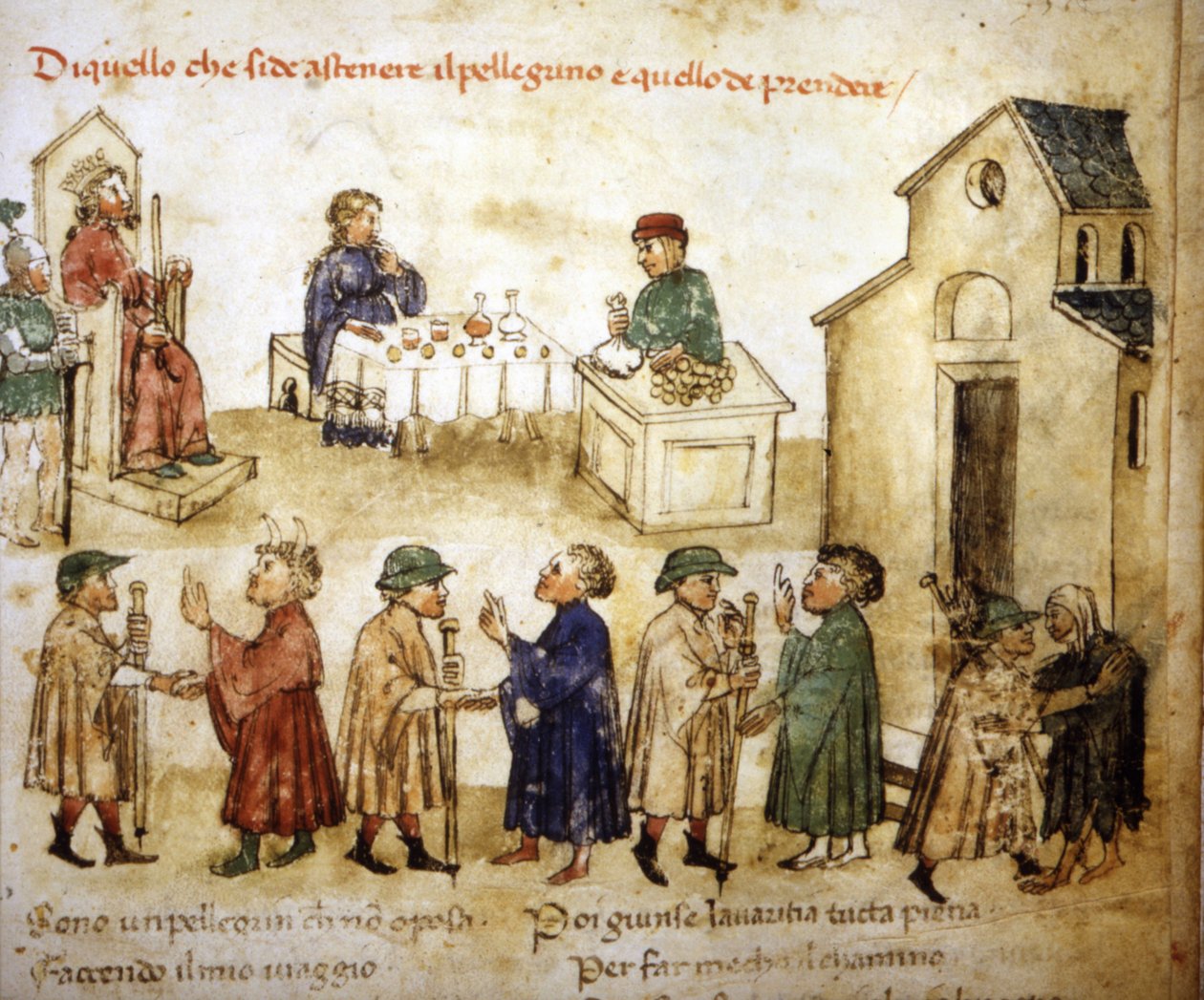 How the pilgrims should behave by Italian School