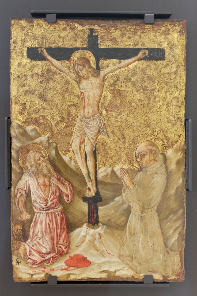 The Crucifix between Saint Jerome and Saint Bernard of Siena by Italian School