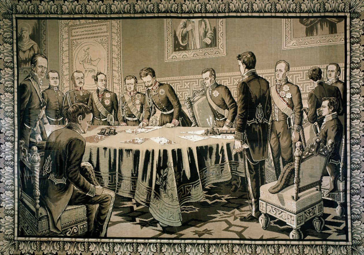 King Charles Albert of Savoy Signs the Statute by Italian School