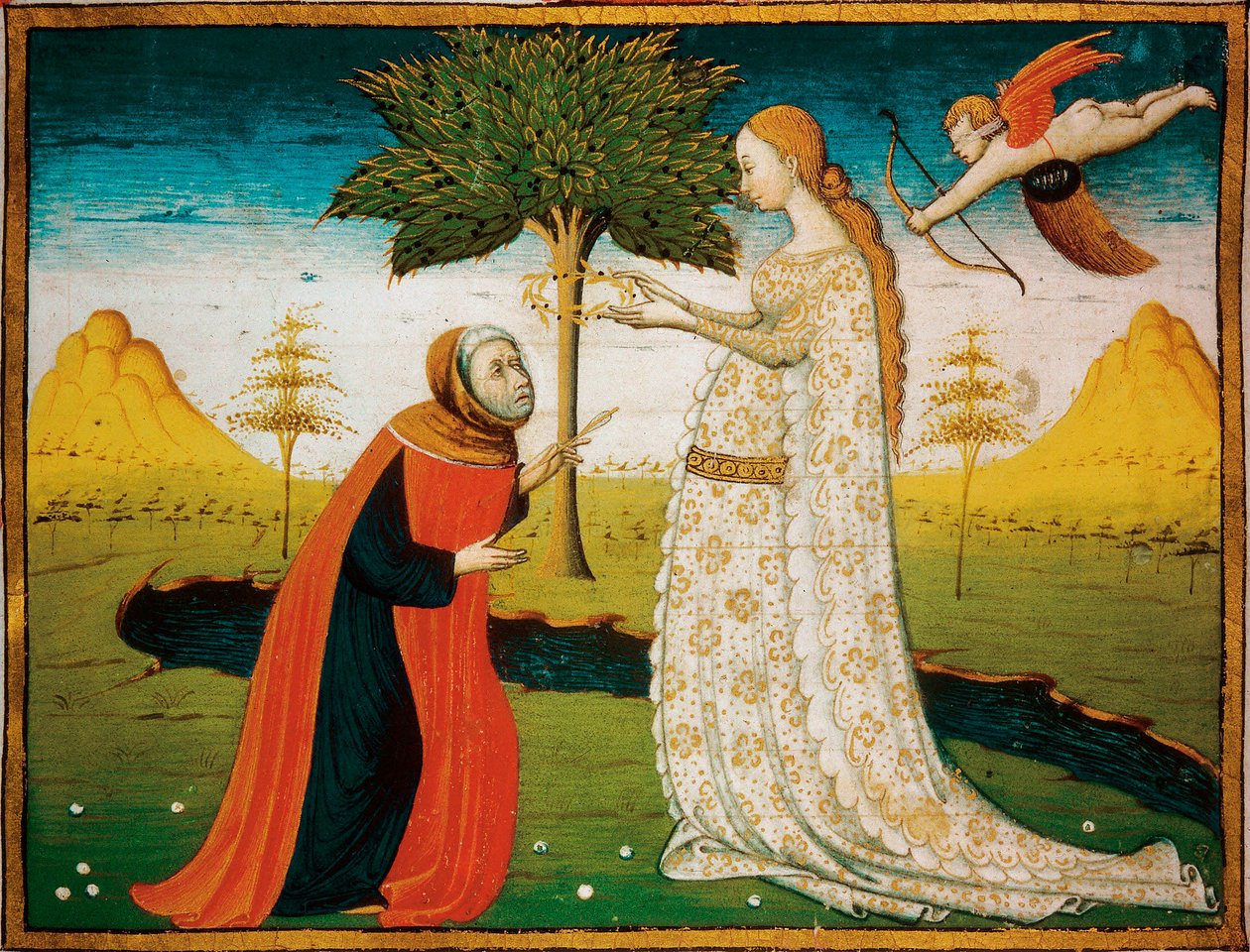 Laura de Noves crowning the poet Francesco Petrarca by Italian School