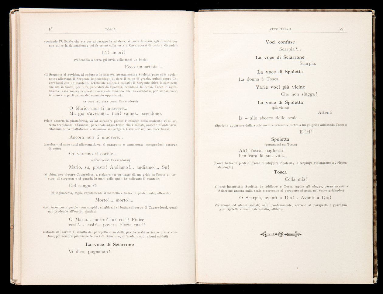 Libretto della Tosca by Giacomo Puccini, Edition Ricordi, Italy by Italian School