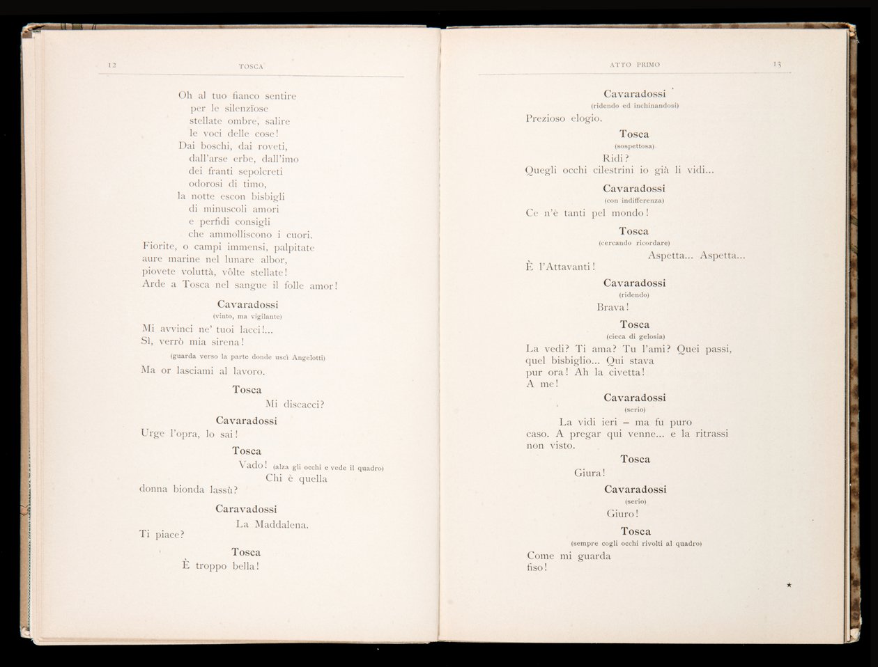 Libretto of Tosca by Giacomo Puccini, Edition Ricordi, Italy by Italian School
