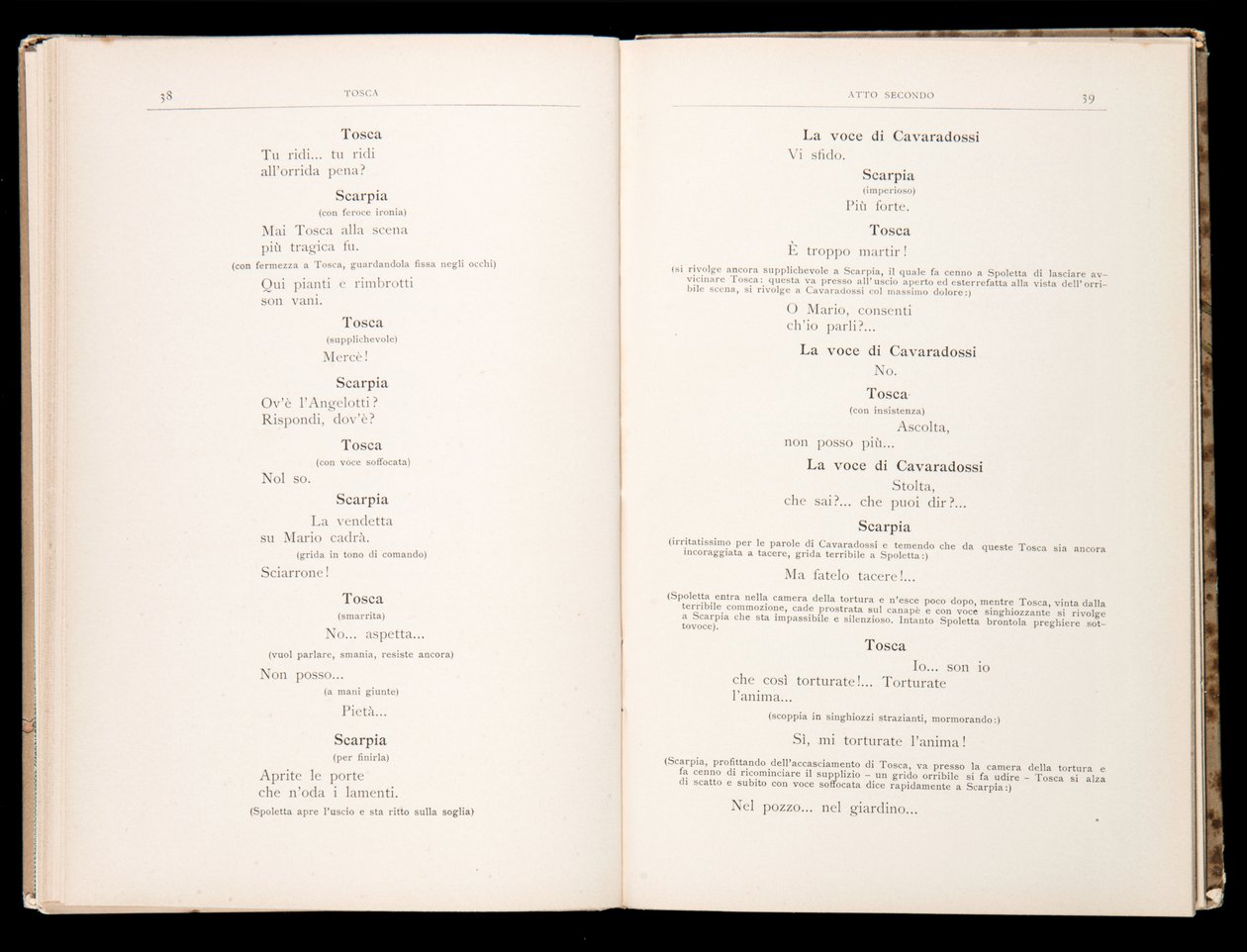 Libretto della Tosca by Giacomo Puccini, Edition Ricordi, Italy by Italian School