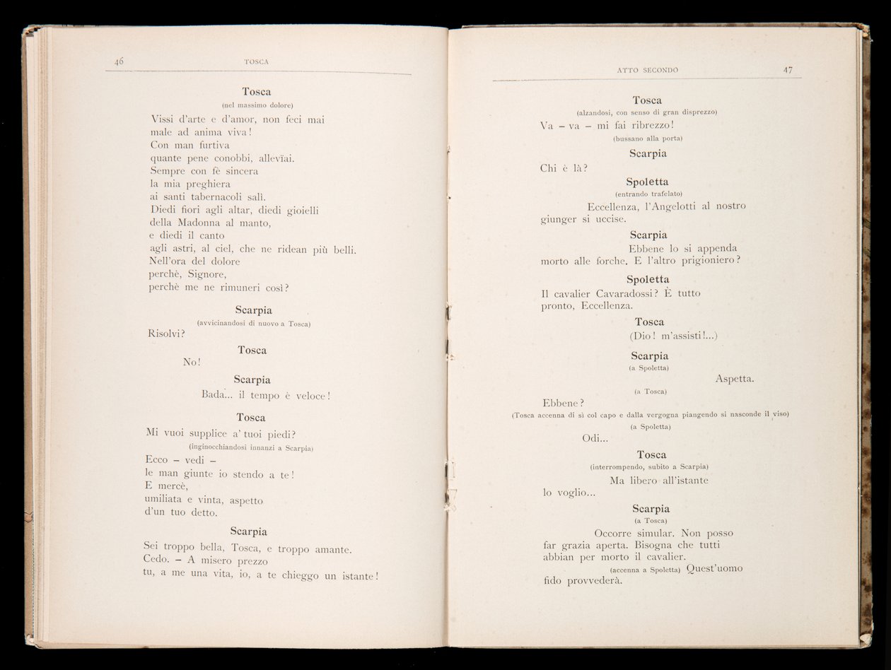 Libretto della Tosca by Giacomo Puccini, Edition Ricordi, Italy by Italian School