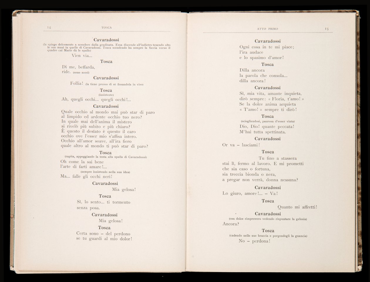 Libretto della Tosca by Giacomo Puccini, Edition Ricordi, Italy by Italian School
