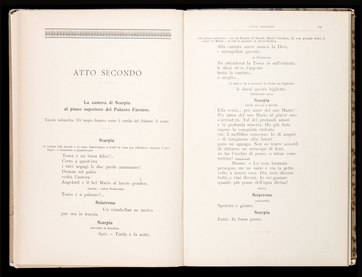 Libretto of Tosca by Giacomo Puccini, Edition Ricordi, Italy by Italian School