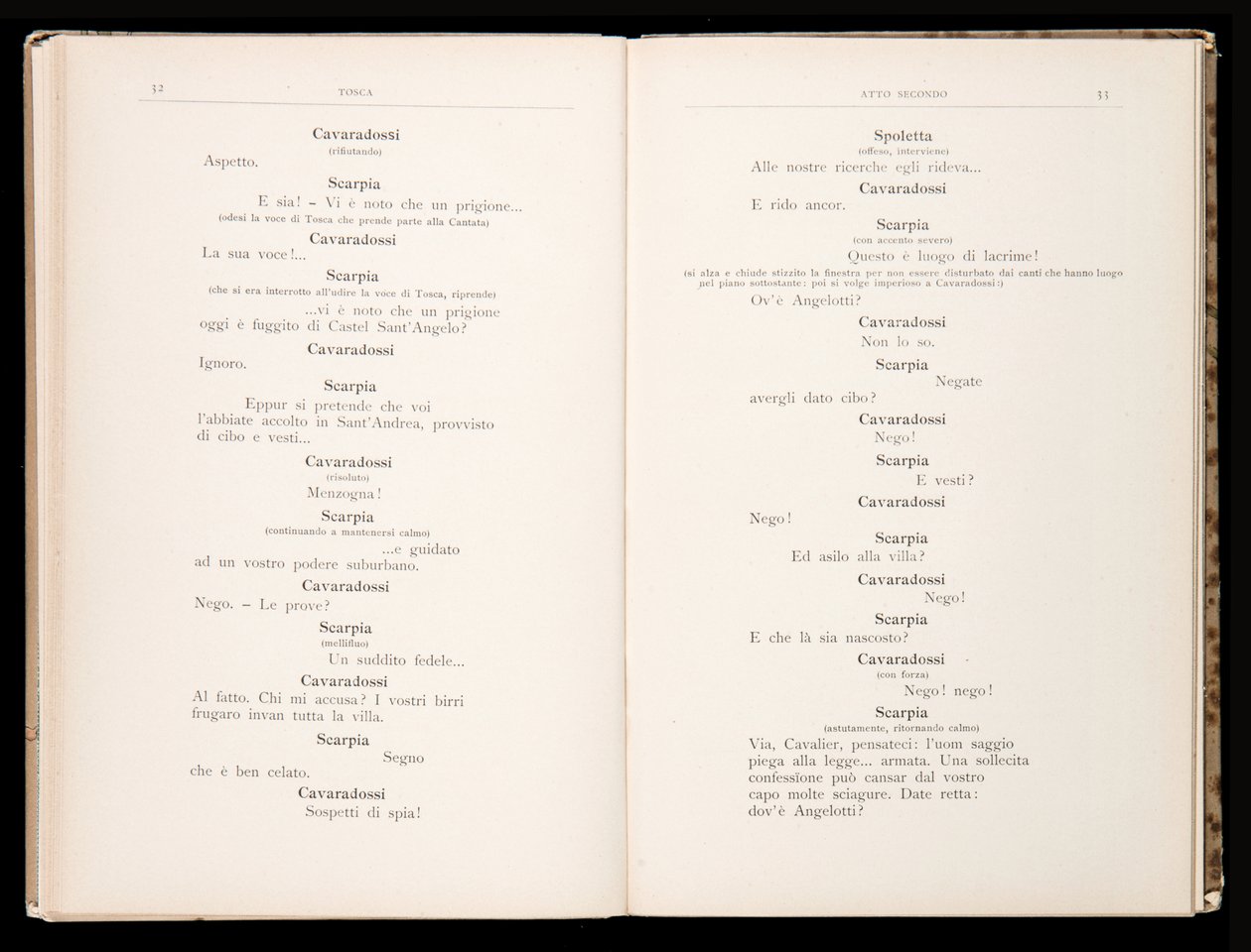 Libretto of Tosca by Giacomo Puccini, Edition Ricordi, Italy by Italian School