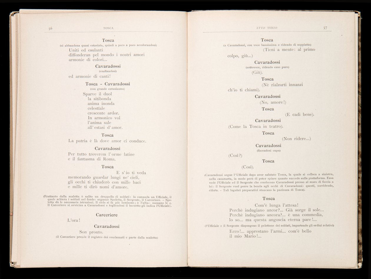 Libretto of Tosca by Giacomo Puccini, Edition Ricordi, Italy by Italian School