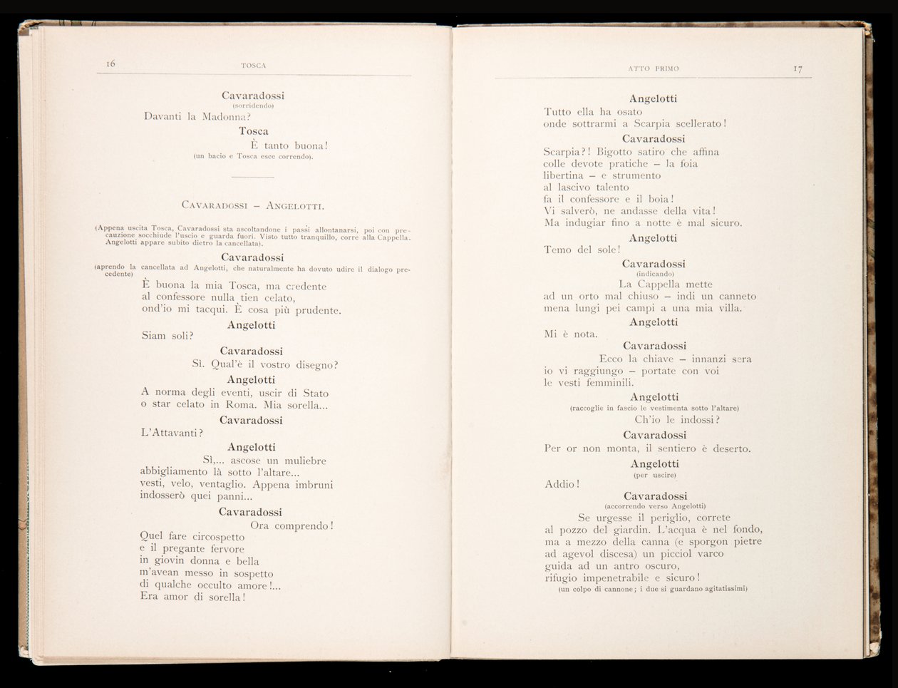 Libretto of Tosca by Giacomo Puccini, Edition Ricordi, Italy by Italian School