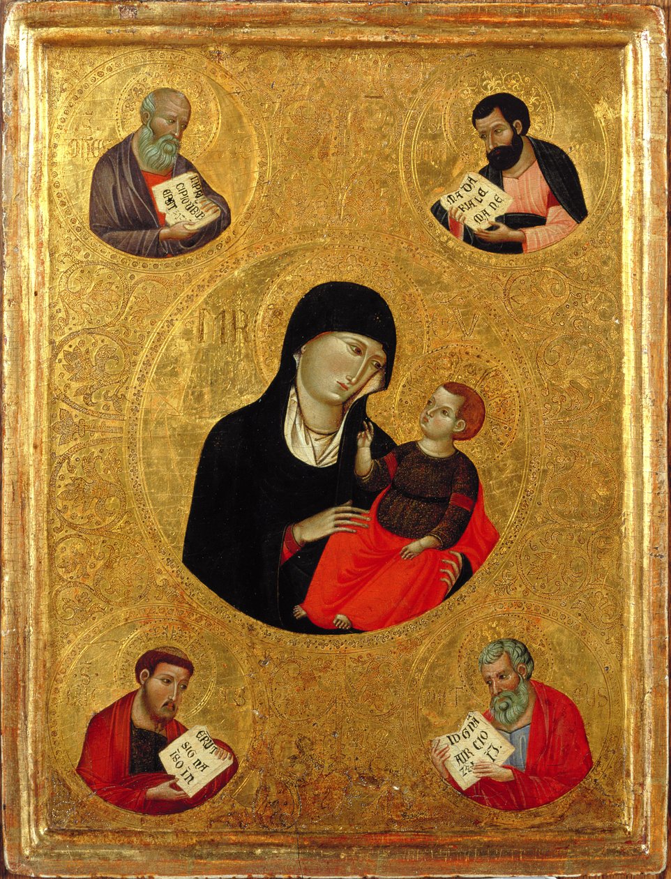 Madonna and Child with the Four Evangelists by Italian School