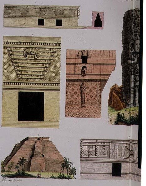 Mexican Antiquities, Architectural Details from Plate 48 of 