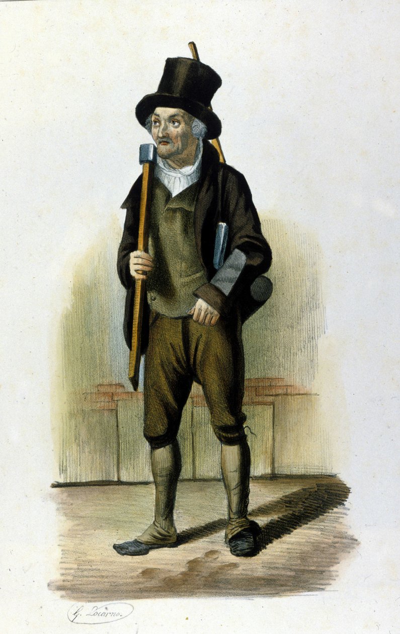 Milanese Metier: a wood cutter holding an axe in his hand by Italian School