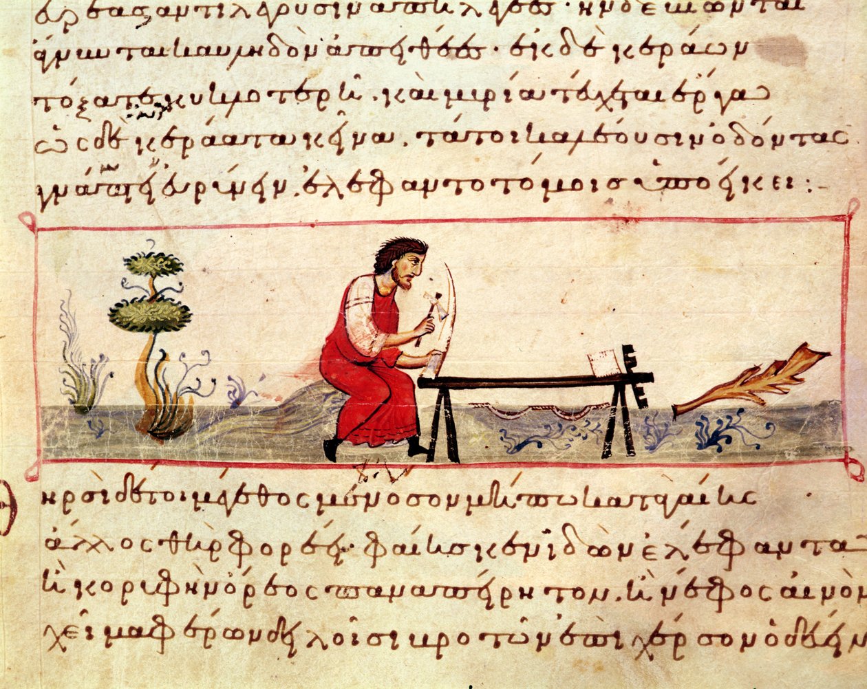 Traditional ivory work, an illustration from the Cynegetica by Oppian by Italian School