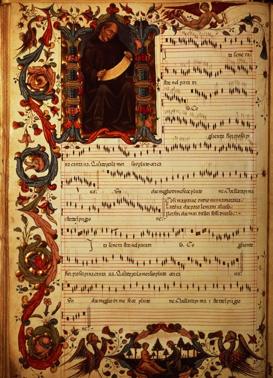 Page of Musical Notation with historiated initial, from the ...
