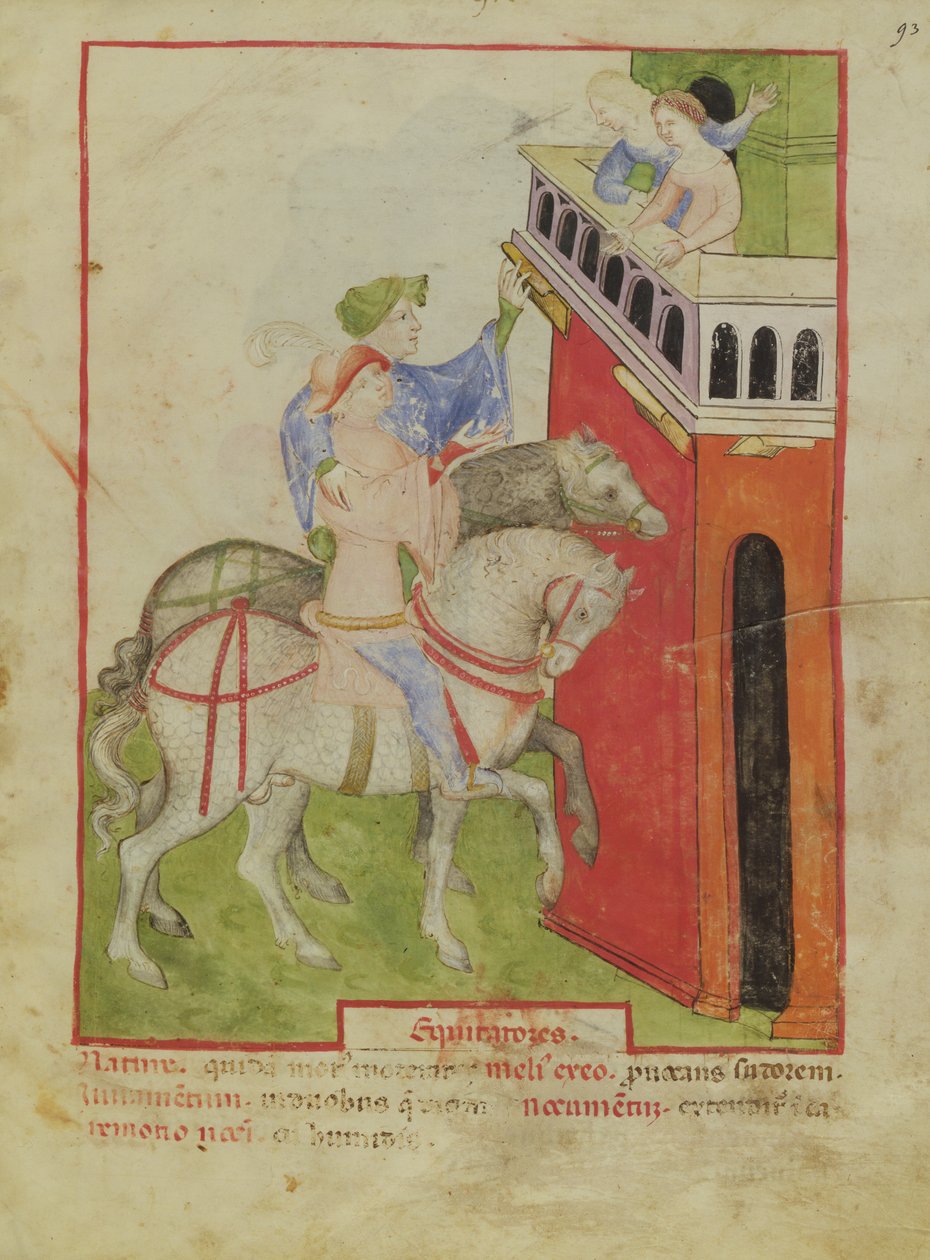 Horse Riding, from Tacuinum Sanitatis by Italian School
