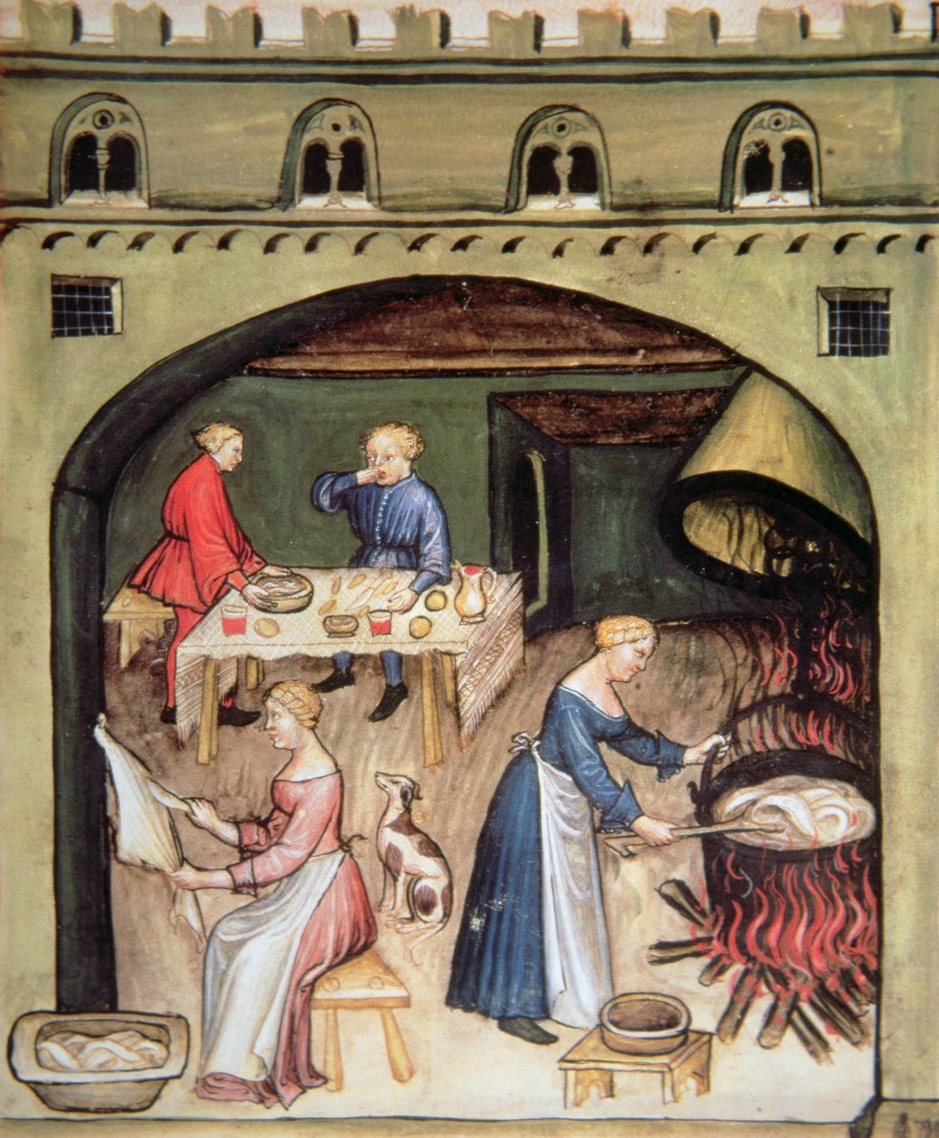 Domestic preparation, from Tacuinum Sanitatis by Italian School