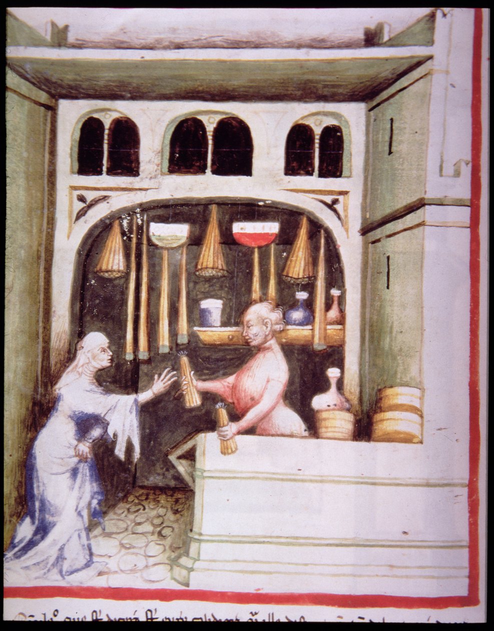 The Candle Shop, from Tacuinum Sanitatis by Italian School