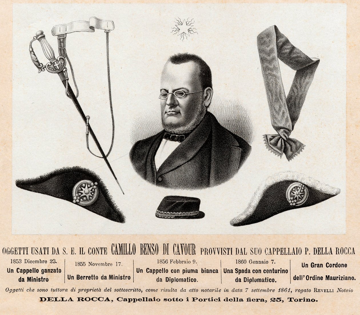 Objects Used by Camillo Benso Conte di Cavour by Italian School