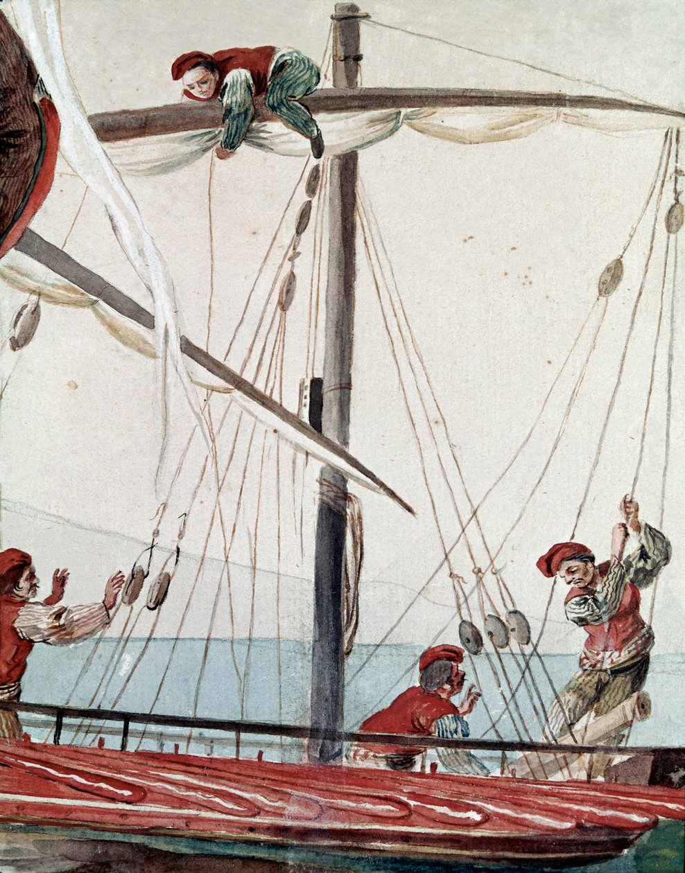 Old Neapolitan Trades: A Fishing Boat by Italian School