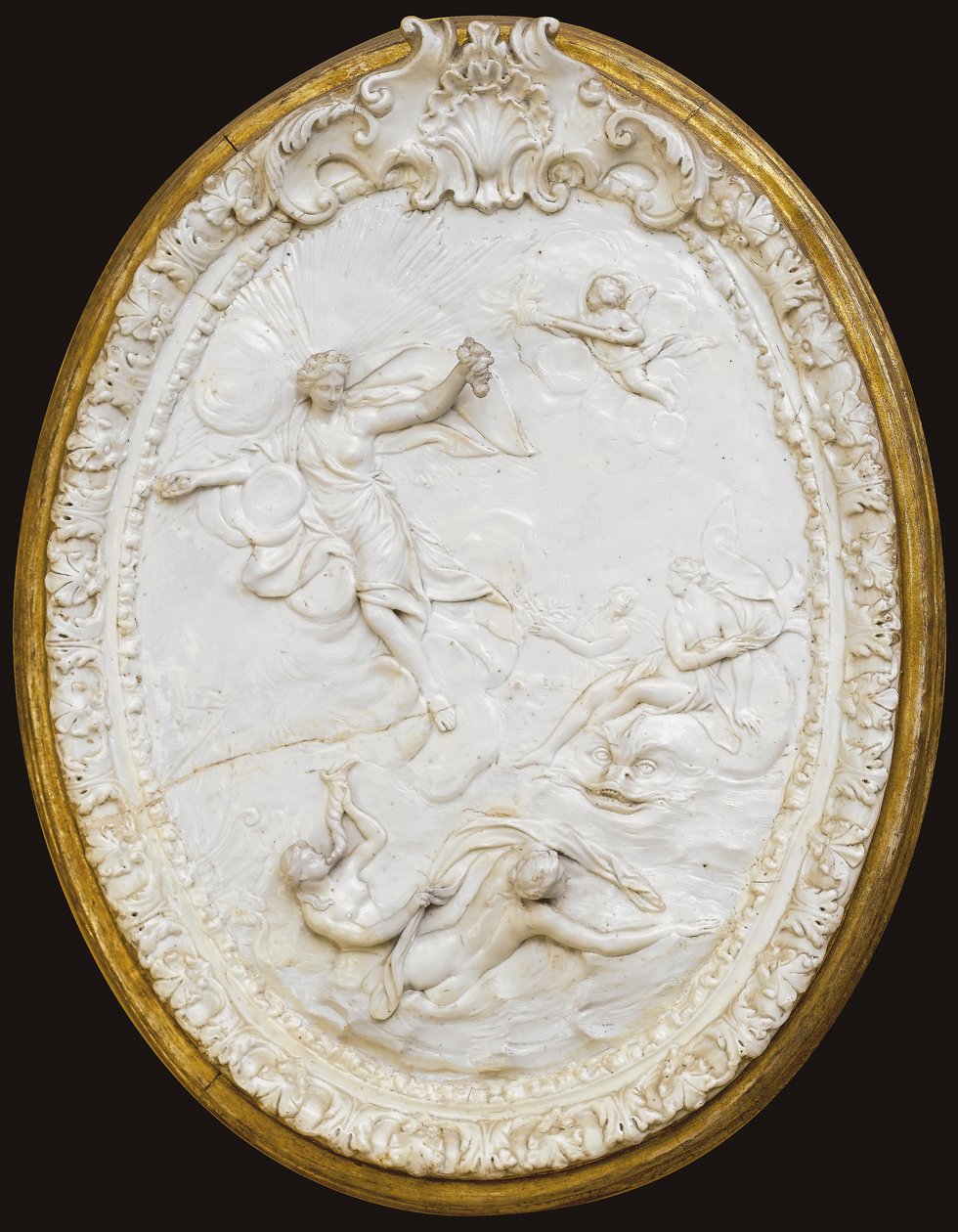 One of a series of four Doccia moulded oval plaques by Italian School