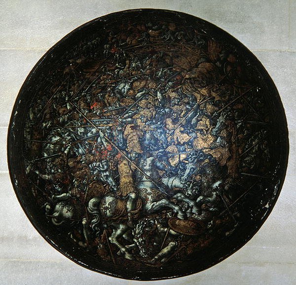 Pageant Shield featuring scenes from Roman history by Italian School