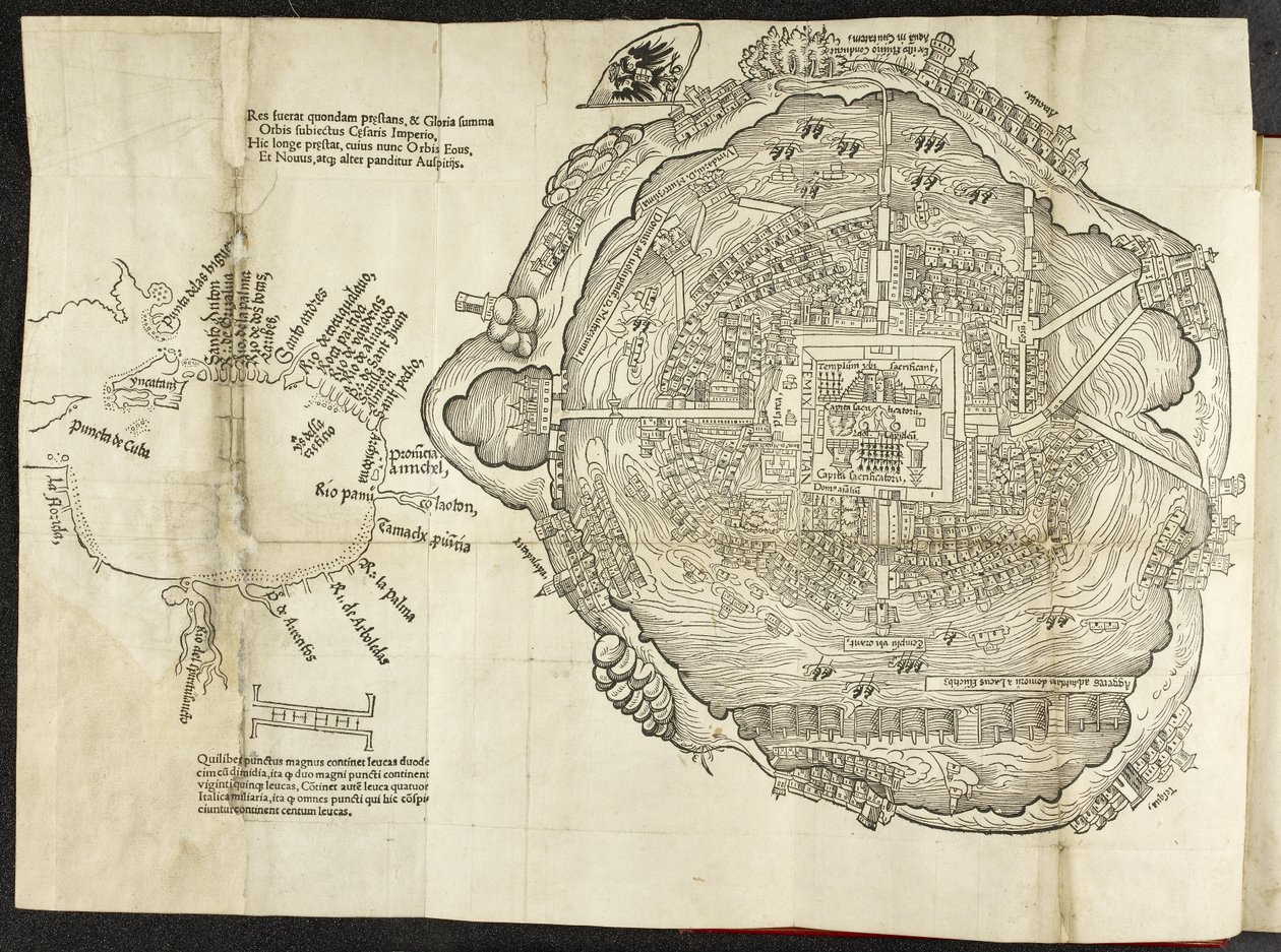 Plan of Mexico, in Hernando Cortés, La Preclara Narratione di Ferdinando Cortese della Nuova Hispagna, Venice by Italian School