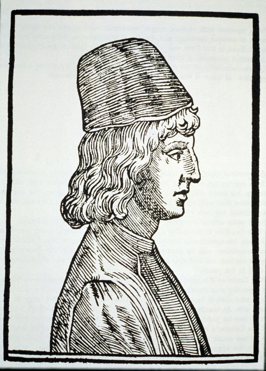 Portrait of Pico della Mirandola, from Delle Celeste Fisionomia by Giovanni Battista della Porta, Padua 1616, illustrated in History of Magic, published late 19th century by Italian School