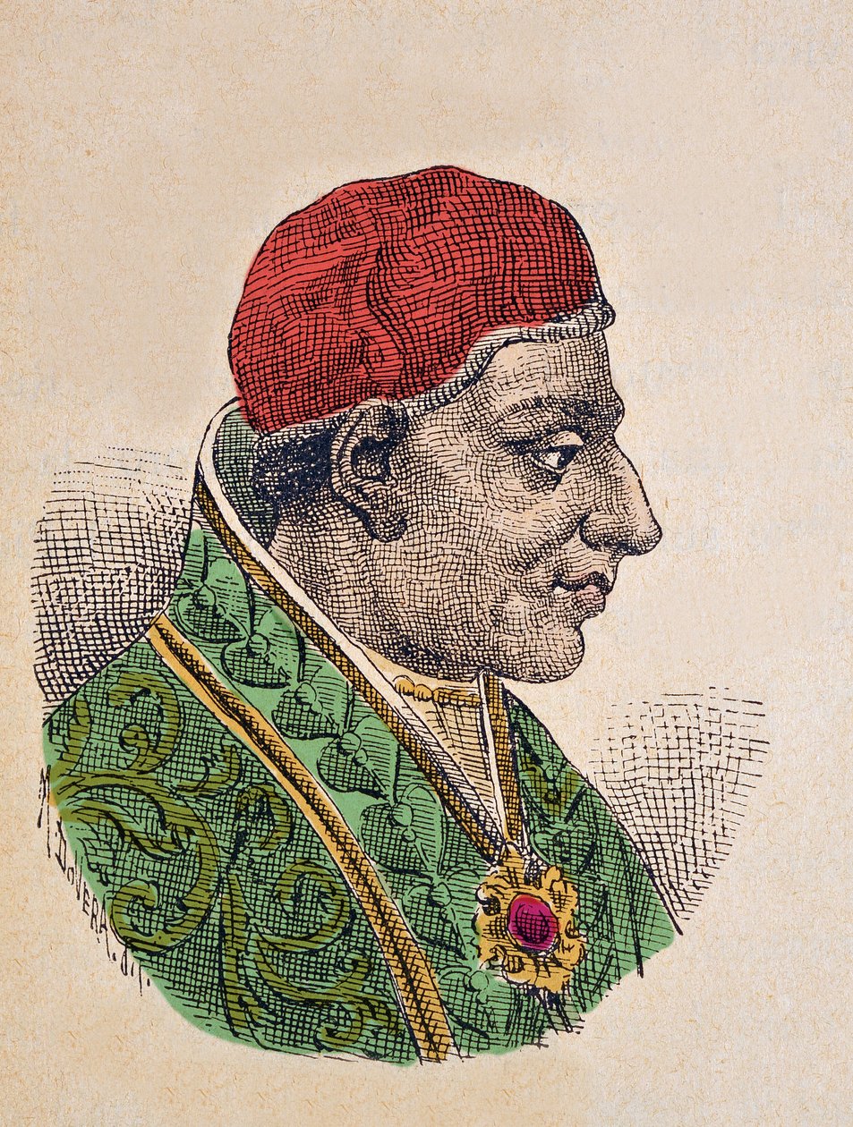 Portrait of Pope Adrian I (772-795) by Italian School