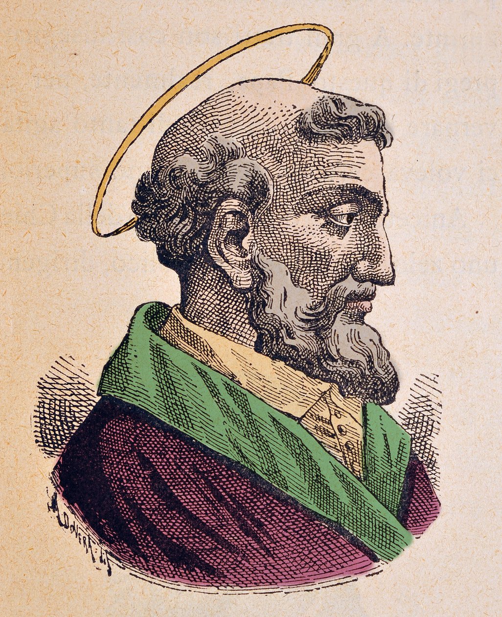 Portrait of Pope Hyginus by Italian School: Fine art print